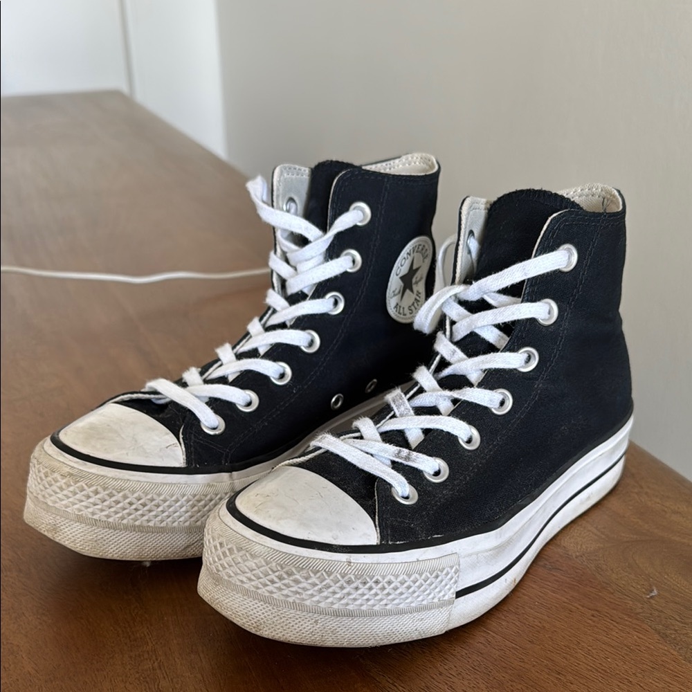 Converse Women's Black and White High-Top Sneakers